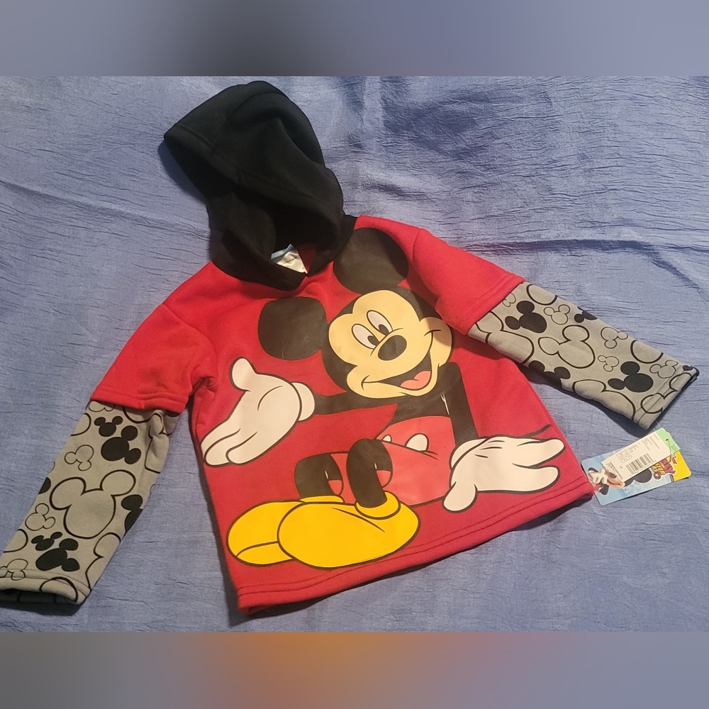 Vintage Disney Mickey Mouse Red Hoodie for Kids SEARS TAG